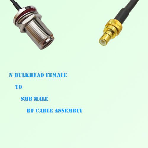 N Bulkhead Female to SMB Male RF Cable Assembly