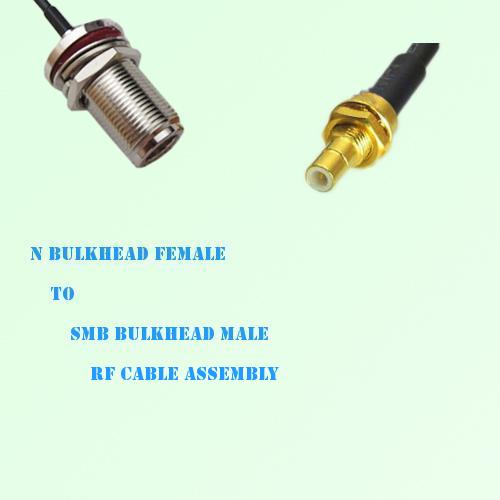N Bulkhead Female to SMB Bulkhead Male RF Cable Assembly