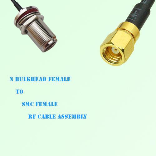 N Bulkhead Female to SMC Female RF Cable Assembly