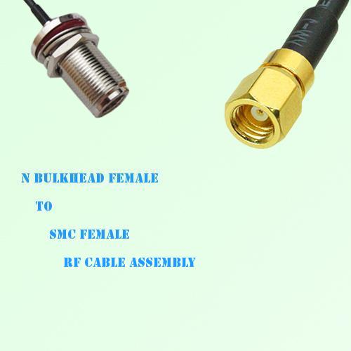 N Bulkhead Female to SMC Female RF Cable Assembly N Bulkhead Female to SMC Female RF Cable Assembly