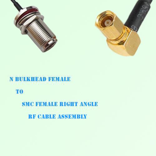 N Bulkhead Female to SMC Female Right Angle RF Cable Assembly
