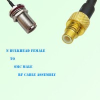 N Bulkhead Female to SMC Male RF Cable Assembly