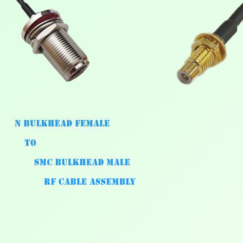N Bulkhead Female to SMC Bulkhead Male RF Cable Assembly