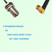 N Bulkhead Female to SSMA Male Right Angle RF Cable Assembly N Bulkhead Female to SSMA Male Right Angle RF Cable Assembly