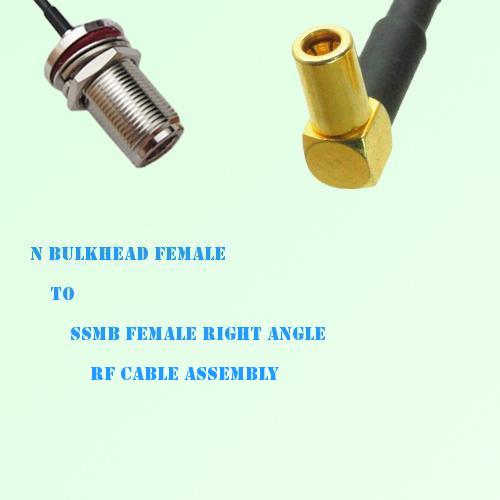 N Bulkhead Female to SSMB Female Right Angle RF Cable Assembly