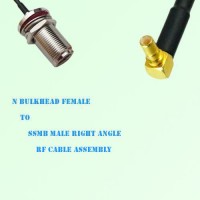 N Bulkhead Female to SSMB Male Right Angle RF Cable Assembly