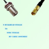 N Bulkhead Female to SSMC Female RF Cable Assembly N Bulkhead Female to SSMC Female RF Cable Assembly