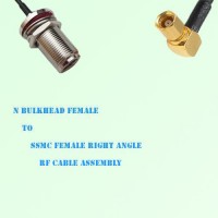 N Bulkhead Female to SSMC Female Right Angle RF Cable Assembly N Bulkhead Female to SSMC Female Right Angle RF Cable Assembly