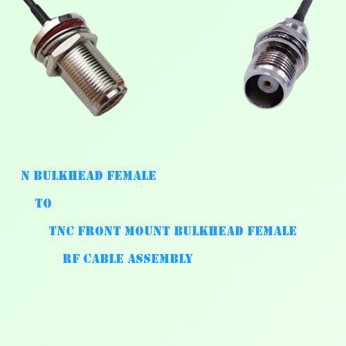 N Bulkhead Female to TNC Front Mount Bulkhead Female RF Cable Assembly