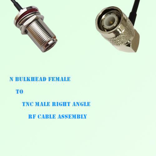 N Bulkhead Female to TNC Male Right Angle RF Cable Assembly
