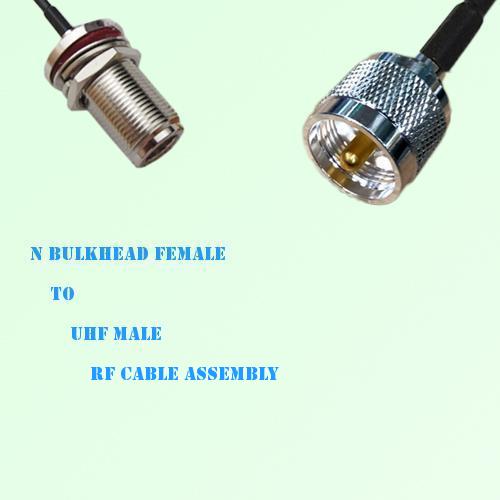N Bulkhead Female to UHF Male RF Cable Assembly