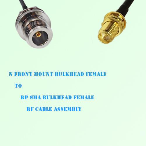 N Front Mount Bulkhead Female to RP SMA Bulkhead Female RF Cable