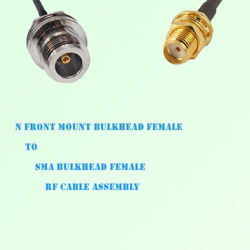 N Front Mount Bulkhead Female to SMA Bulkhead Female RF Cable Assembly