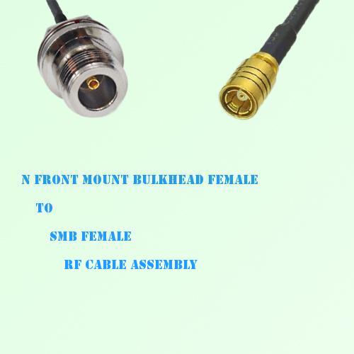 N Front Mount Bulkhead Female to SMB Female RF Cable Assembly
