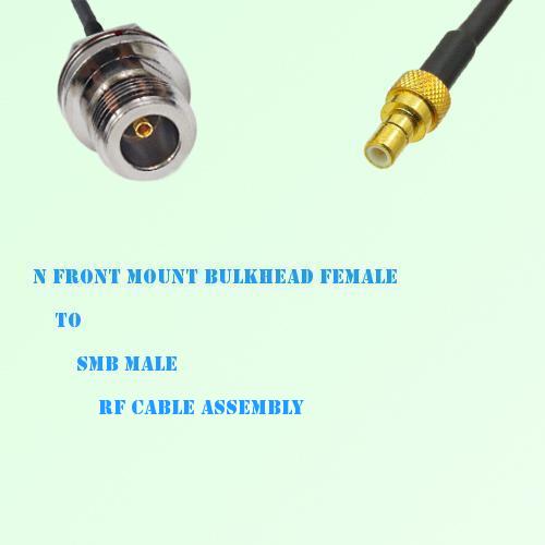 N Front Mount Bulkhead Female to SMB Male RF Cable Assembly