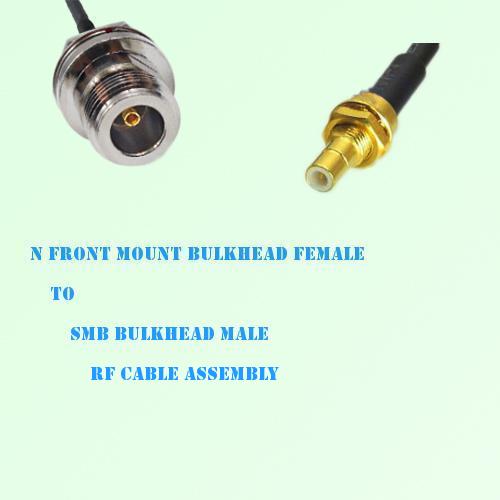 N Front Mount Bulkhead Female to SMB Bulkhead Male RF Cable Assembly
