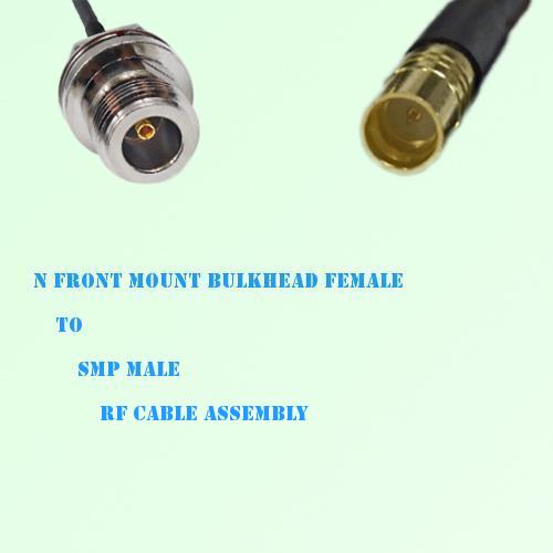 N Front Mount Bulkhead Female to SMP Male RF Cable Assembly
