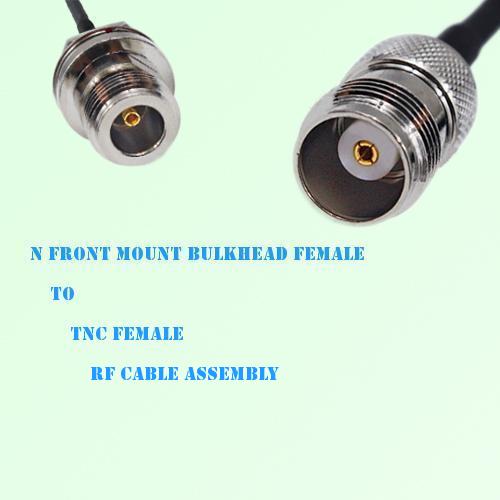 N Front Mount Bulkhead Female to TNC Female RF Cable Assembly