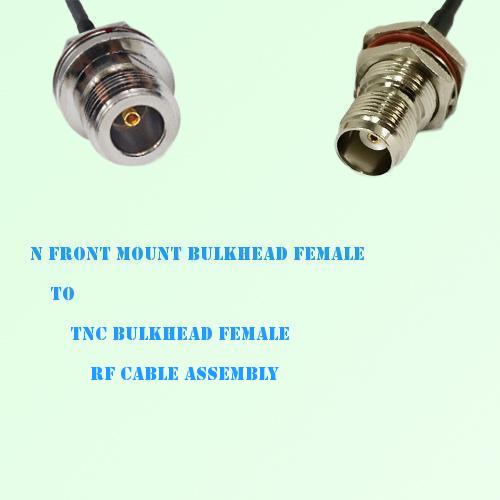 N Front Mount Bulkhead Female to TNC Bulkhead Female RF Cable Assembly