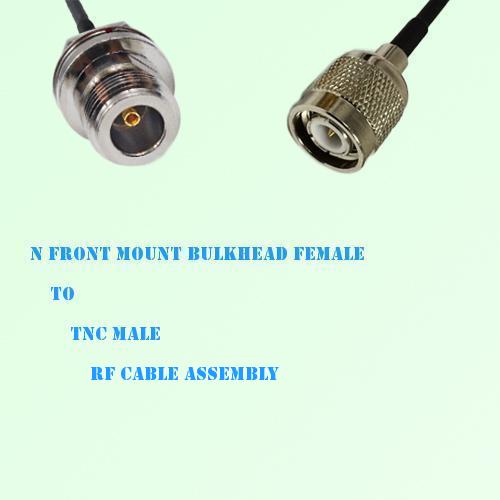N Front Mount Bulkhead Female to TNC Male RF Cable Assembly