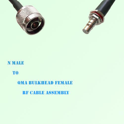 N Male to QMA Bulkhead Female RF Cable Assembly