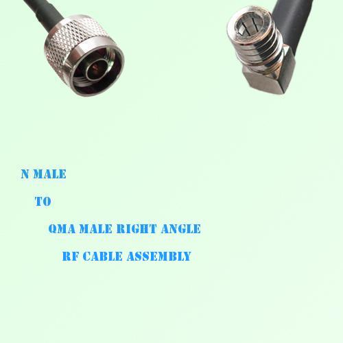 N Male to QMA Male Right Angle RF Cable Assembly
