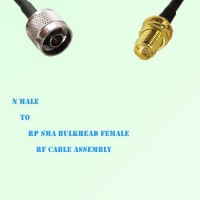 N Male to RP SMA Bulkhead Female RF Cable Assembly