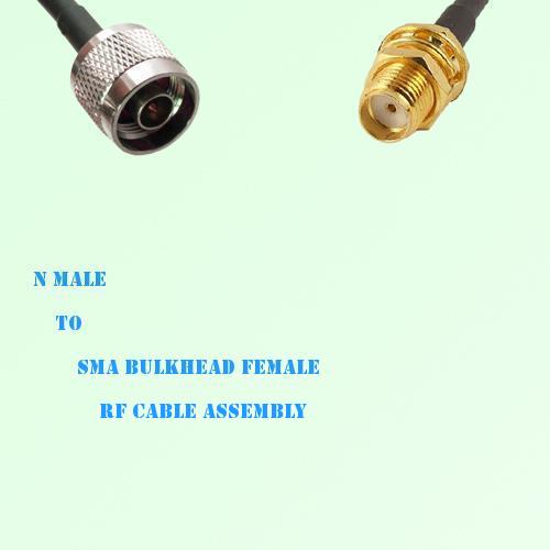 N Male to SMA Bulkhead Female RF Cable Assembly