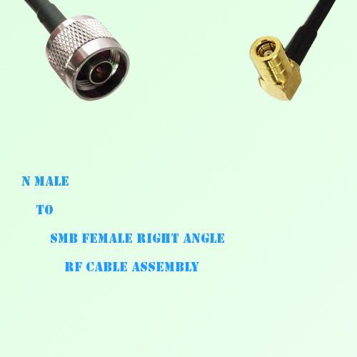 N Male to SMB Female Right Angle RF Cable Assembly