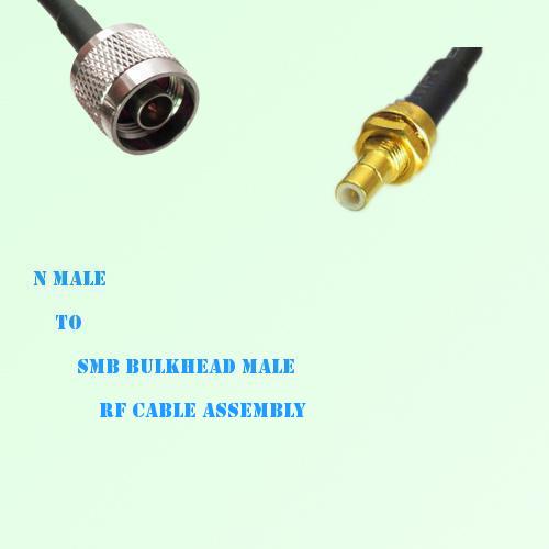 N Male to SMB Bulkhead Male RF Cable Assembly