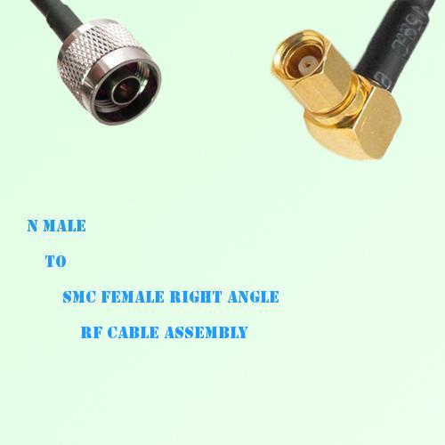N Male to SMC Female Right Angle RF Cable Assembly