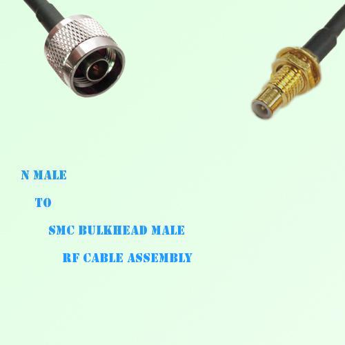 N Male to SMC Bulkhead Male RF Cable Assembly