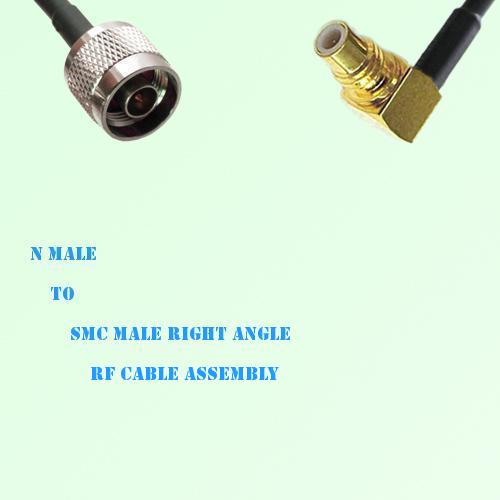 N Male to SMC Male Right Angle RF Cable Assembly