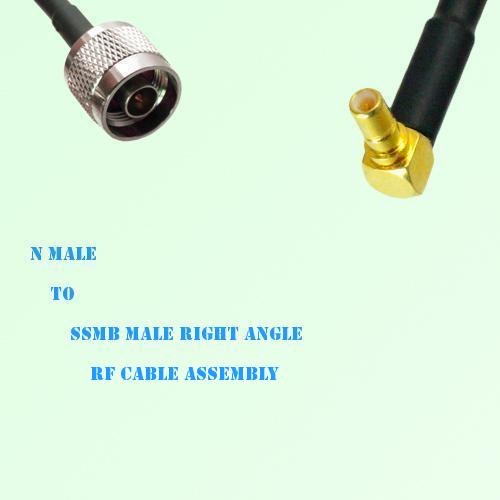 N Male to SSMB Male Right Angle RF Cable Assembly