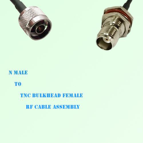 N Male to TNC Bulkhead Female RF Cable Assembly