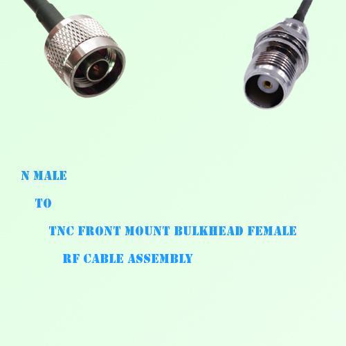 N Male to TNC Front Mount Bulkhead Female RF Cable Assembly