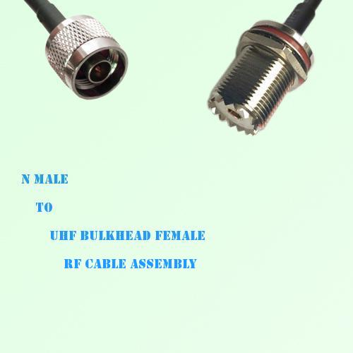 N Male to UHF Bulkhead Female RF Cable Assembly