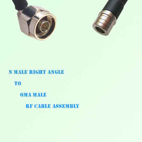 N Male Right Angle to QMA Male RF Cable Assembly