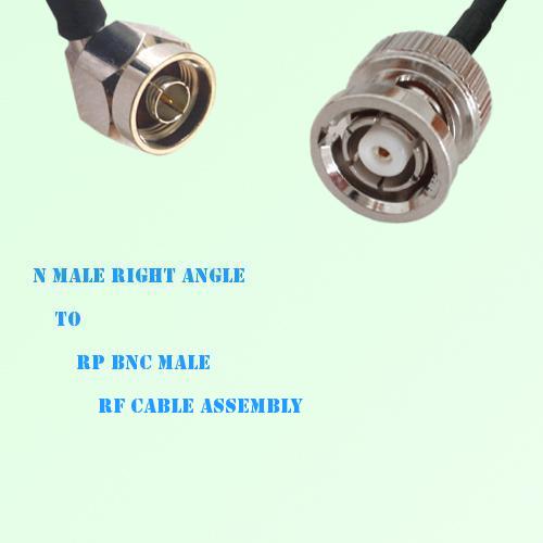 N Male Right Angle to RP BNC Male RF Cable Assembly