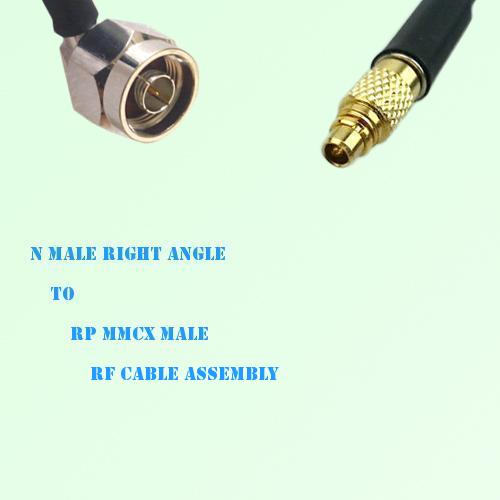 N Male Right Angle to RP MMCX Male RF Cable Assembly