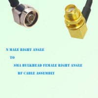 N Male R/A to SMA Bulkhead Female R/A RF Cable Assembly