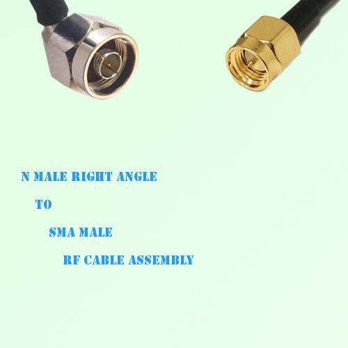 N Male Right Angle to SMA Male RF Cable Assembly