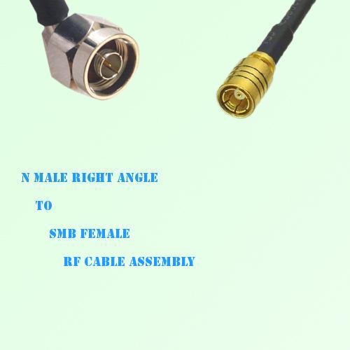 N Male Right Angle to SMB Female RF Cable Assembly