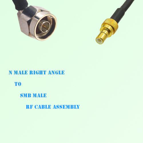 N Male Right Angle to SMB Male RF Cable Assembly