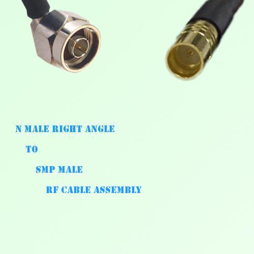 N Male Right Angle to SMP Male RF Cable Assembly