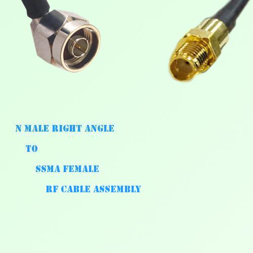 N Male Right Angle to SSMA Female RF Cable Assembly