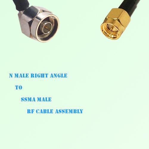 N Male Right Angle to SSMA Male RF Cable Assembly