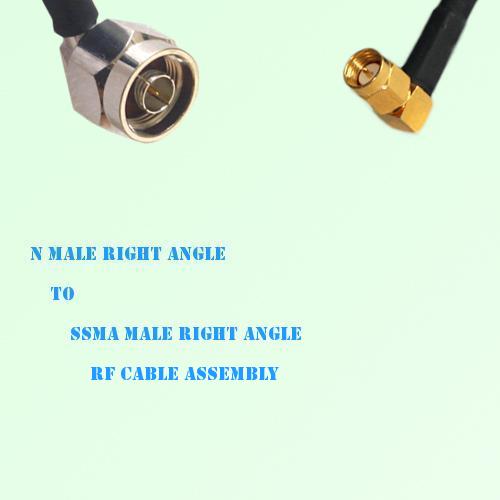 N Male Right Angle to SSMA Male Right Angle RF Cable Assembly