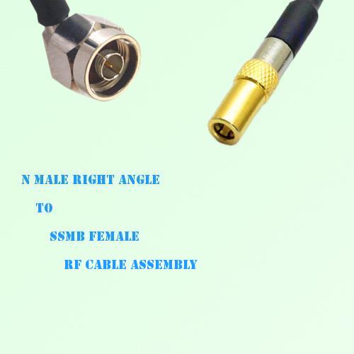 N Male Right Angle to SSMB Female RF Cable Assembly