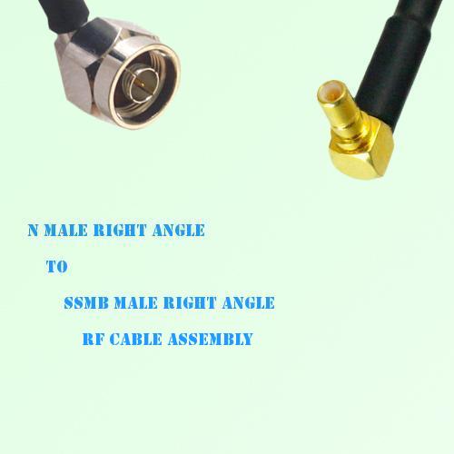 N Male Right Angle to SSMB Male Right Angle RF Cable Assembly
